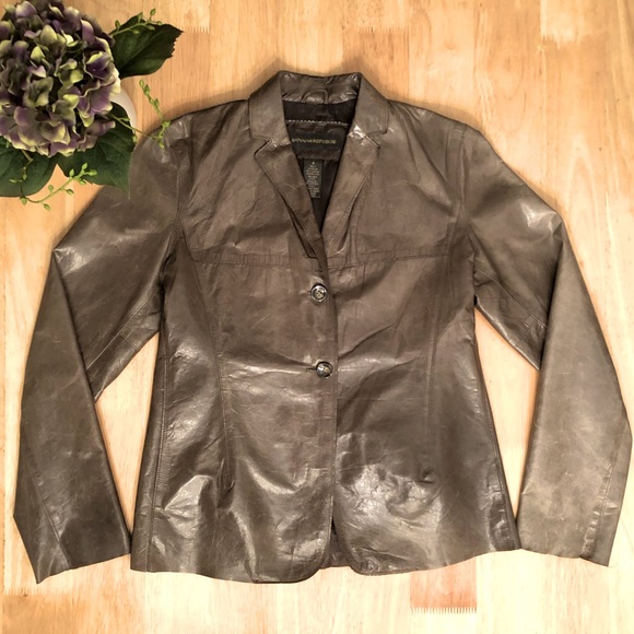 SOLD! 💙3/$25 VINTAGE BANANA REPUBLIC Leather Jacket- 0 - Picture 4 of 11
